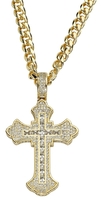 Tupac Shakur - King Ice - Fleur De Lis Cross Necklace - Halsketting - Unisex - goudkleurig