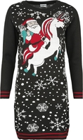 Ugly Christmas Sweater - Santa Riding Unicorn - Medium-lengte jurk - Vrouwen - meerkleurig