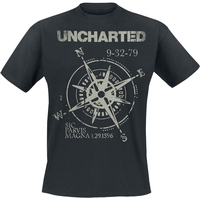 Uncharted - Compass Sign - T-shirt - Mannen - zwart