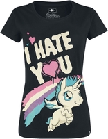 Unicorn - I Hate You - T-shirt - Vrouwen - zwart