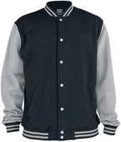 Urban Classics - 2-Tone College - Collegejas - Mannen - zwart grijs
