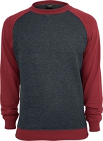 Urban Classics - 2-Tone Raglan Crewneck - Sweatshirts - Mannen - antraciet rood