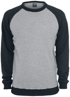 Urban Classics - 2-Tone Raglan Crewneck - Sweatshirts - Mannen - grijs zwart