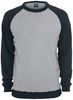 Urban Classics - 2-Tone Raglan Crewneck - Sweatshirts - Mannen - grijs zwart