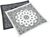 Urban Classics - Bandana Print Cushion Cover Set - Kussens - Unisex - zwart wit