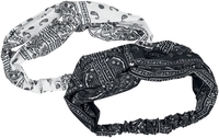 Urban Classics - Bandana Print Headband 2-Pack - Haarband - Vrouwen - zwart wit