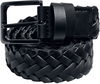 Urban Classics - Braided Synthetic Leather Belt - Riem - Unisex - zwart