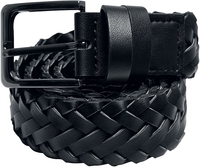 Urban Classics - Braided Synthetic Leather Belt - Riem - Unisex - zwart