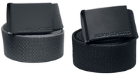 Urban Classics - Colored Buckle Canvas Belt 2-Pack - Riem - Unisex - antraciet zwart