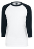 Urban Classics - Contrast 3/4 Sleeve Raglan Tee - Shirt met lange mouwen - Mannen - wit zwart