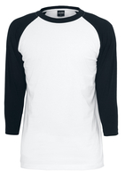 Urban Classics - Contrast 3/4 Sleeve Raglan Tee - Shirt met lange mouwen - Mannen - wit zwart