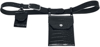 Urban Classics - Croco Synthetic Leather Belt With Pouch - Riem - Unisex - zwart zilverkleurig