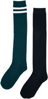 Urban Classics - Ladies College Socks 2-Pack - Sokken - Vrouwen - zwart donkergroen