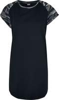 Urban Classics - Ladies’ Contrast Raglan Tee Dress - Korte jurk - Vrouwen - zwart camouflage