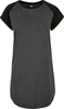 Urban Classics - Ladies’ Contrast Raglan Tee Dress - Korte jurk - Vrouwen - zwart grijs