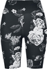Urban Classics - Ladies’ High-waist Tech Mesh AOP Cycling Shorts - Korte broek - Vrouwen - zwart wit