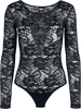Urban Classics - Ladies Lace Longsleeve Body - Lichaam - Vrouwen - zwart