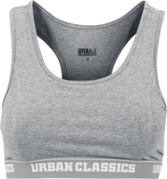 Urban Classics - Ladies Logo Bra - Bustier - Vrouwen - grijs gemêleerd