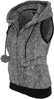 Urban Classics - Ladies Melange Teddy Vest - Vest - Vrouwen - zwart wit