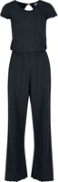Urban Classics - Ladies’ Rib Wide-leg Jumpsuit - Jumpsuit - Vrouwen - zwart