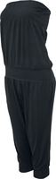 Urban Classics - Ladies Shoulderfree Capri Jumpsuit - Jumpsuit - Vrouwen - zwart