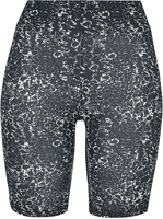 Urban Classics - Ladies’ Tie-Dye High-waist Cycling Shorts - Trainingsbroeken - Vrouwen - zwart wit