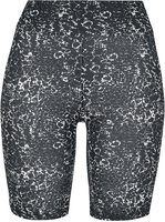Urban Classics - Ladies’ Tie-Dye High-waist Cycling Shorts - Trainingsbroeken - Vrouwen - zwart wit