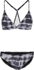 Urban Classics - Ladies Tie Dye Triangle Back Bikini - Bikini Set - Vrouwen - zwart wit