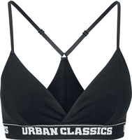 Urban Classics - Ladies Triangle Logo Bra - Bustier - Vrouwen - zwart