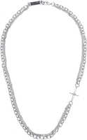 Urban Classics - Layering Small Cross Necklace - Halsketting - Vrouwen - zilverkleurig