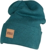 Urban Classics - Leather Patch Long Beanie - Beanie - Unisex - petrol