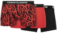 Urban Classics - Organic Boxer Shorts 3-Pack - Boxers - Mannen - rood zwart