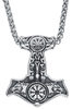 URBANTIMBER - Thors Hammer mit Vegvisir - Halsketting - Mannen - zilverkleurig