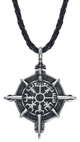 URBANTIMBER - Vegvisir Kompassrose - Halsketting - Unisex - zilverkleurig