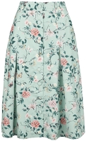 Voodoo Vixen - Ditsy Butterfly Print Button Front Midi Skirt - Medium-lengte rok - Vrouwen - meerkleurig