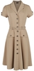 Voodoo Vixen - Ida Safari Flare Dress - Medium-lengte jurk - Vrouwen - bruin
