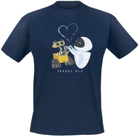 Wall-E - Wall-E and Eve Sparks Fly - T-shirt - Mannen - navy