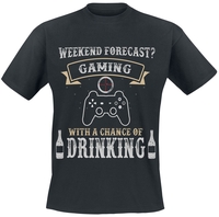Weekend forecast? Gaming with a chance of drinking - Weekend forecast? Gaming with a chance of drinking - T-shirt - Mannen - zwart
