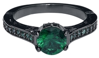 Wildcat - Smaragd Ring - Ring - Vrouwen - zwart