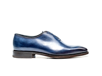 Cesare - Navy Calf Crust Leather Men Oxford Plain Vamp