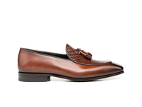 Claudio - Brown Calf Crust Leather Men Tassel Moccasin