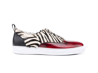 Danilo - Sneakers oxford hairy zebra white polished red