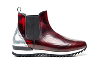 Febo - Chelsea boot running polished red shiny laminated silver