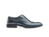 Fred - Navy Calf Leather Men Oxford Wing Brogue