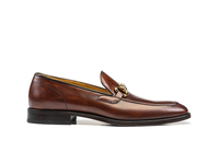 Gianni - Dark Brown Decò Leather Men Horsebit Loafer