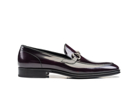 Gianni - Violet Polished Leather Men Horsebit Loafer