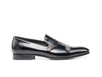 Lapo - Shiny crocodile black double monk