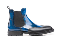 Luciano - Polished blue grain black Men Chelsea Boot