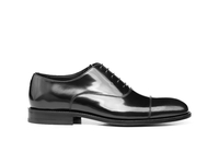 Luigi - Black Shiny Leather Men Toe Cap