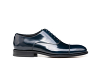 Luigi - Blue Shiny Leather Men Toe Cap